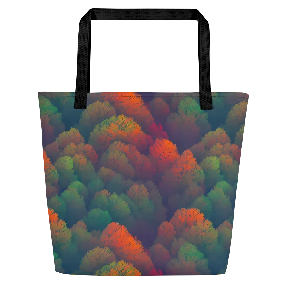 Flame-Kissed Foliage on Large Tote Bag W/ Pocket — Front