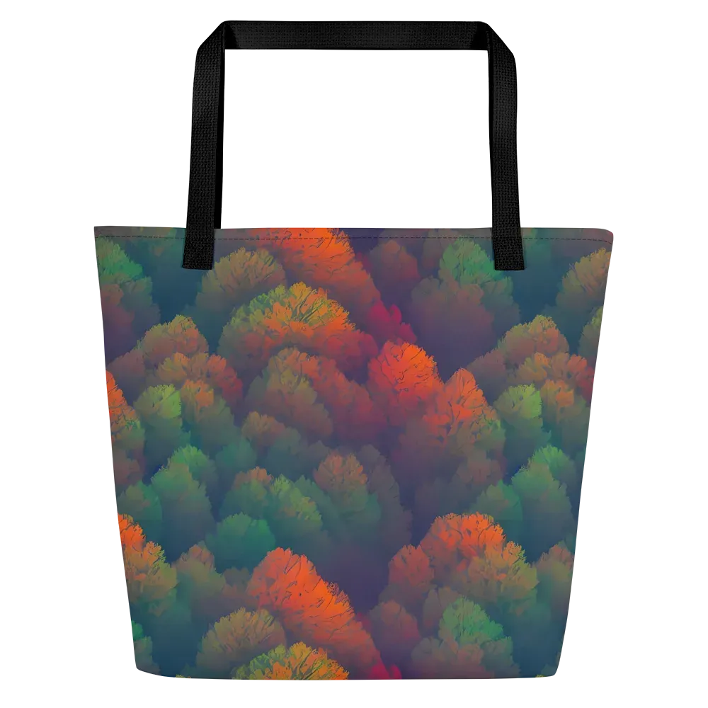 Flame-Kissed Foliage on Large Tote Bag W/ Pocket — Front