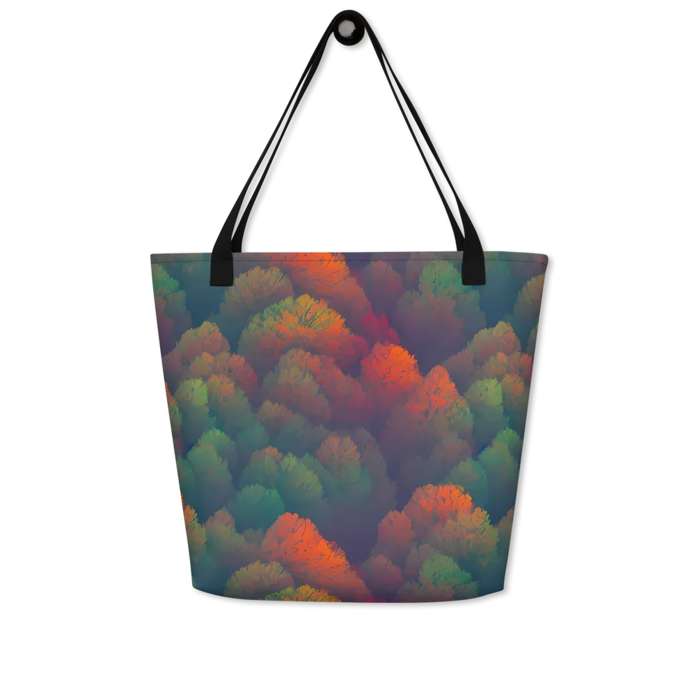 Flame-Kissed Foliage on Large Tote Bag W/ Pocket — Front