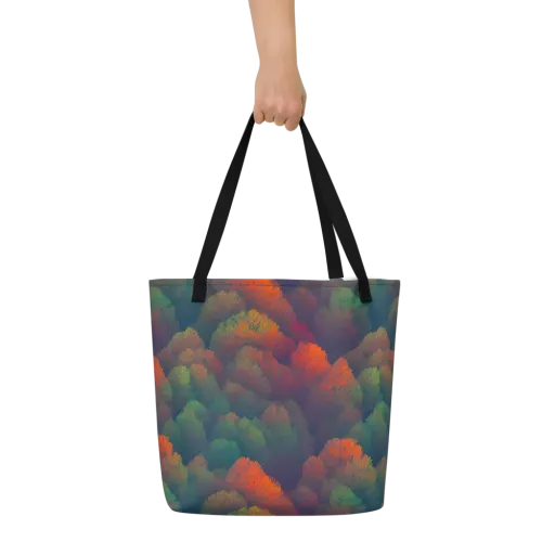 Flame-Kissed Foliage on a Large Tote Bag W/ Pocket