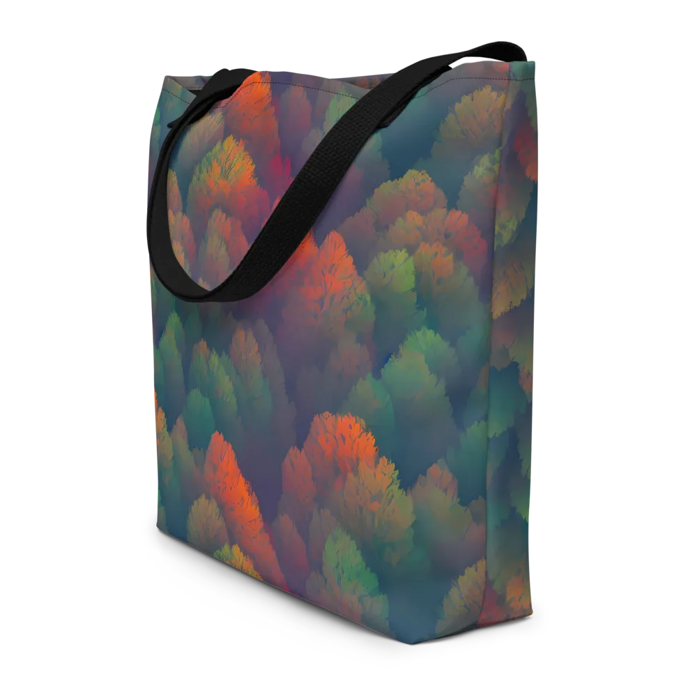 Flame-Kissed Foliage on Large Tote Bag W/ Pocket — Front