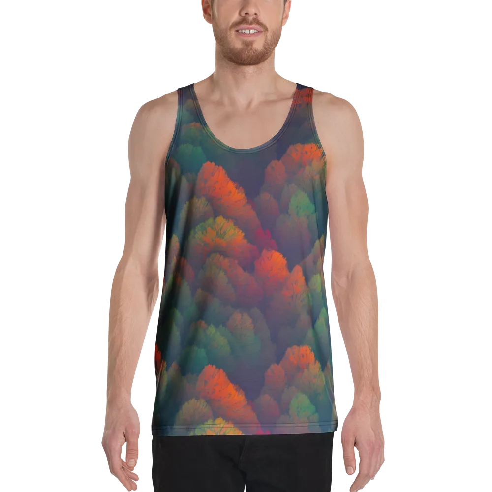 Flame-Kissed Foliage on Men's Tank Top — Front