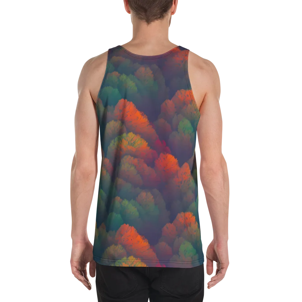 Flame-Kissed Foliage on Men's Tank Top — Back