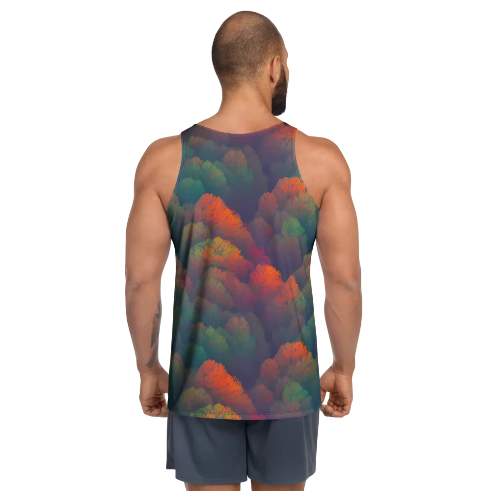 Flame-Kissed Foliage on Men's Tank Top — Back