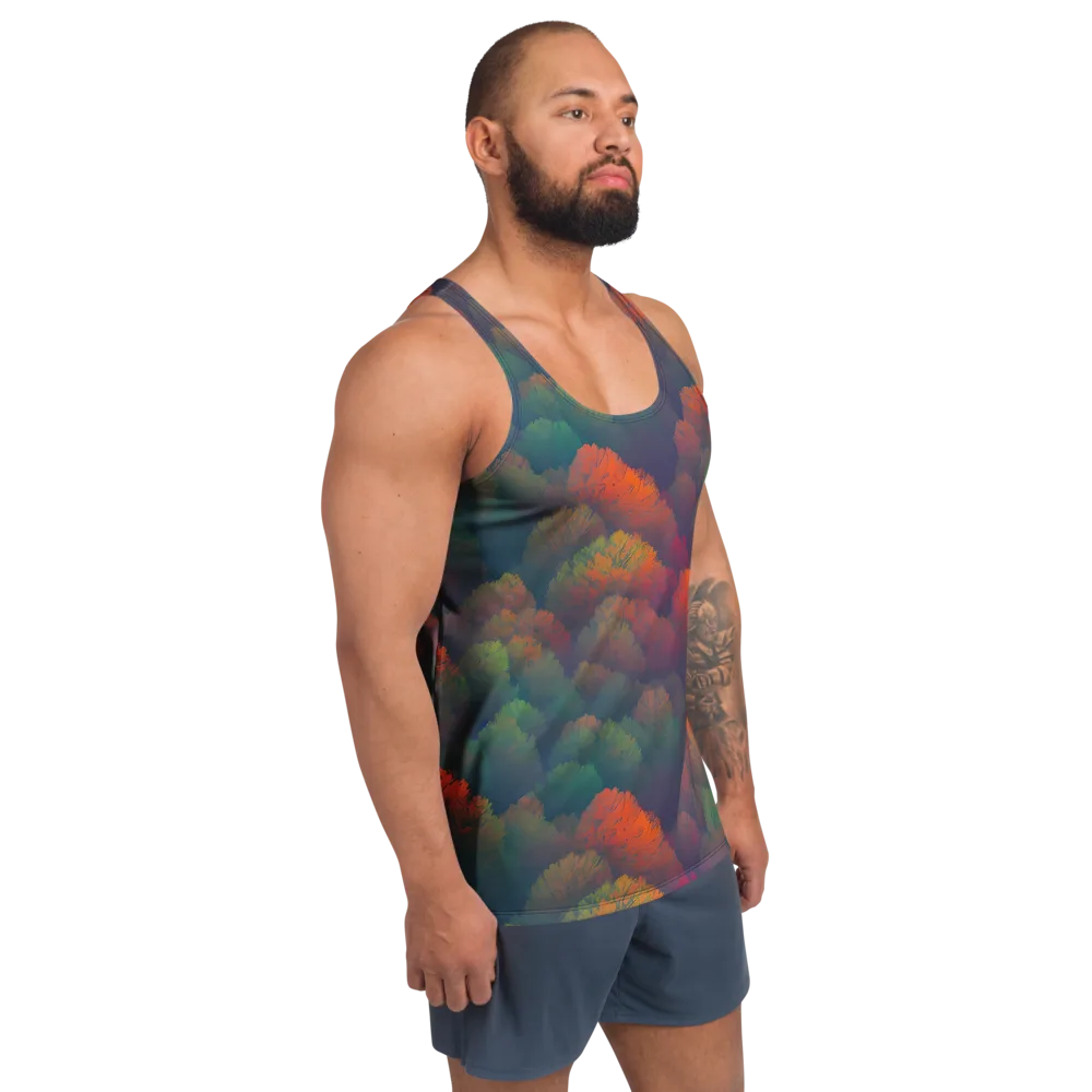 Flame-Kissed Foliage on Men's Tank Top — Right Front