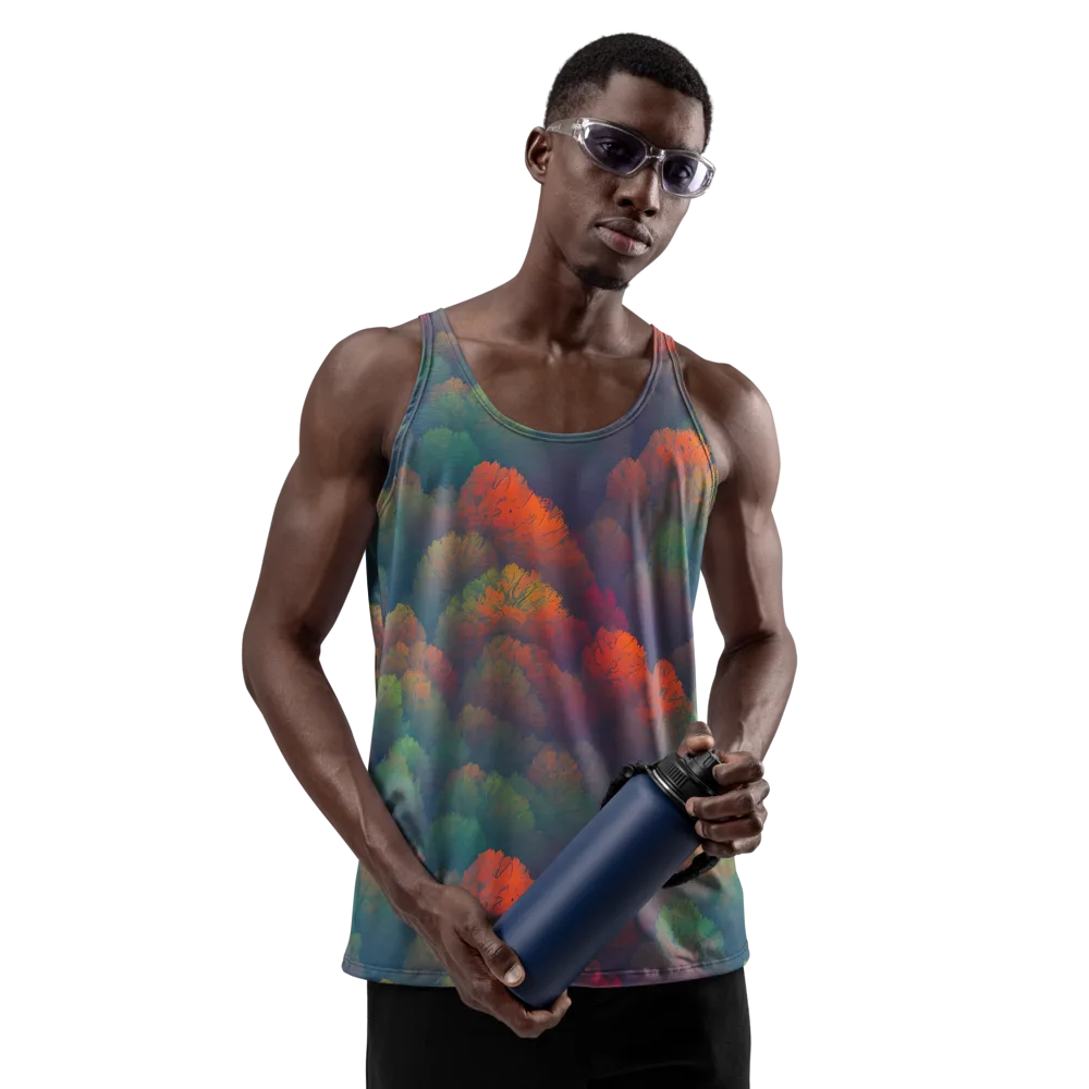 Flame-Kissed Foliage on Men's Tank Top — Front