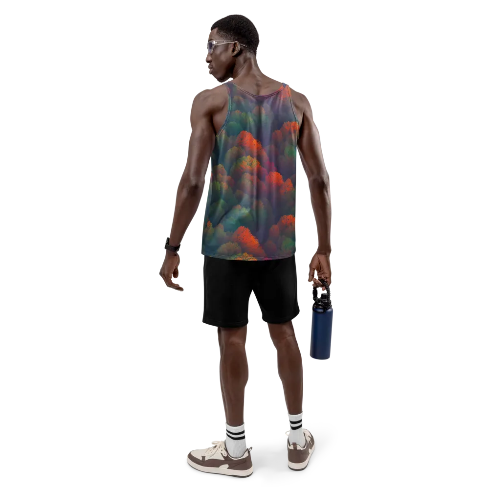Flame-Kissed Foliage on Men's Tank Top — Back