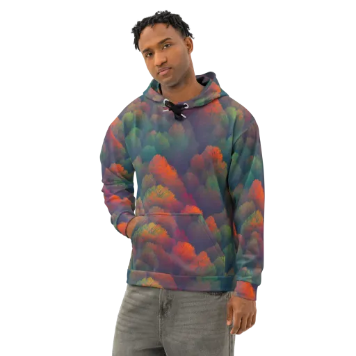 Flame-Kissed Foliage on a Cotton Hoodie