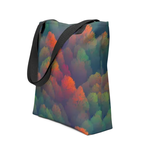 Flame-Kissed Foliage on a Tote Bag