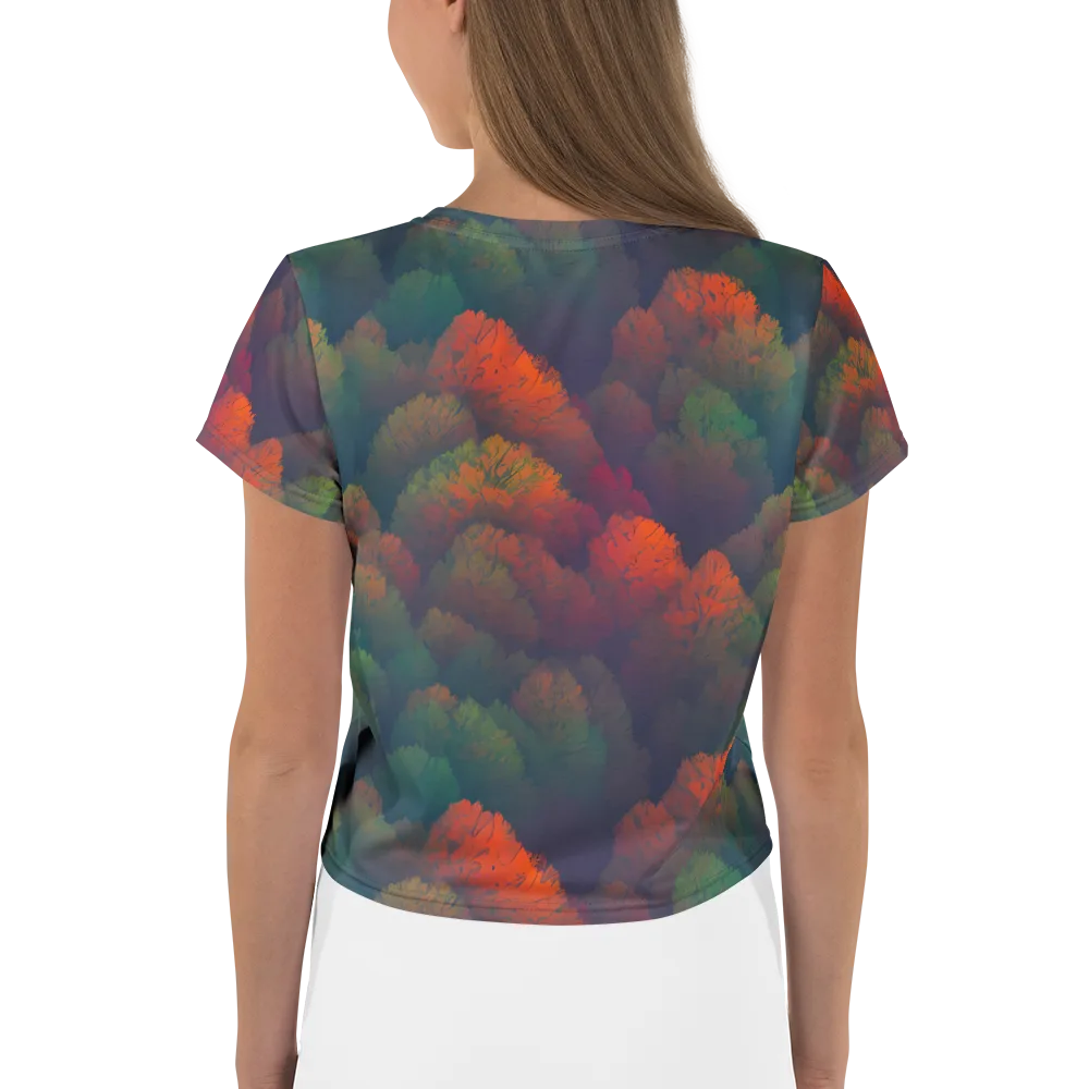 Flame-Kissed Foliage on Crop Tee — Back