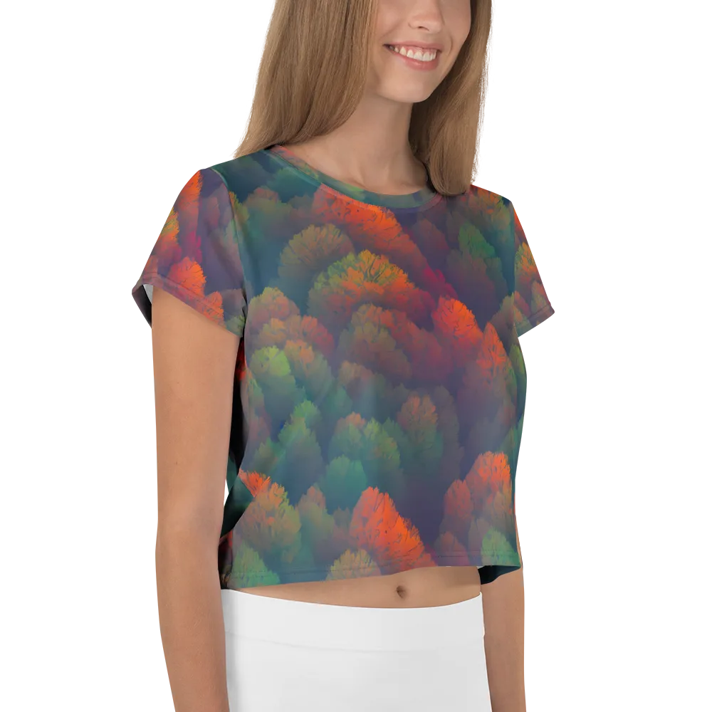 Flame-Kissed Foliage on Crop Tee — Right