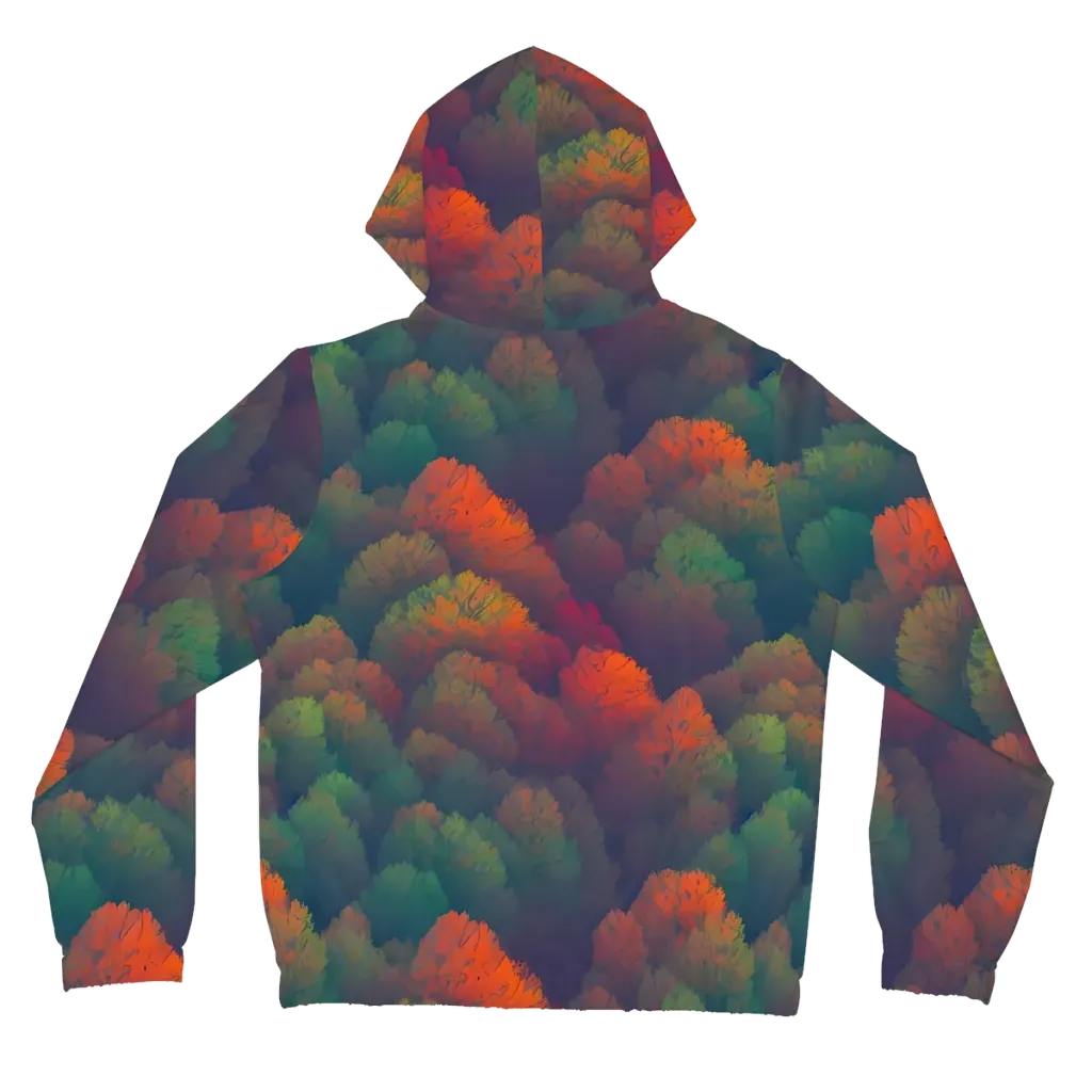 Flame-Kissed Foliage on Women's Full-Zip Hoodie — Back