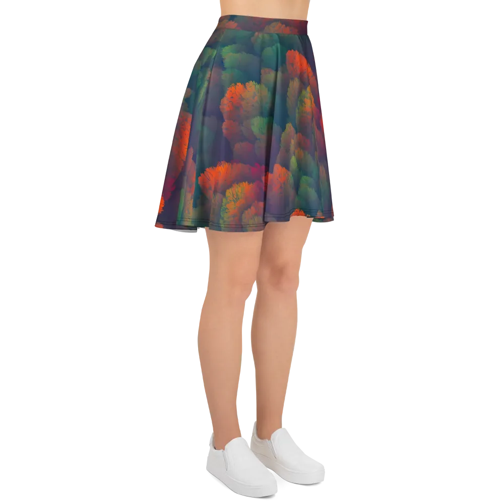 Flame-Kissed Foliage on Skater Skirt — Right