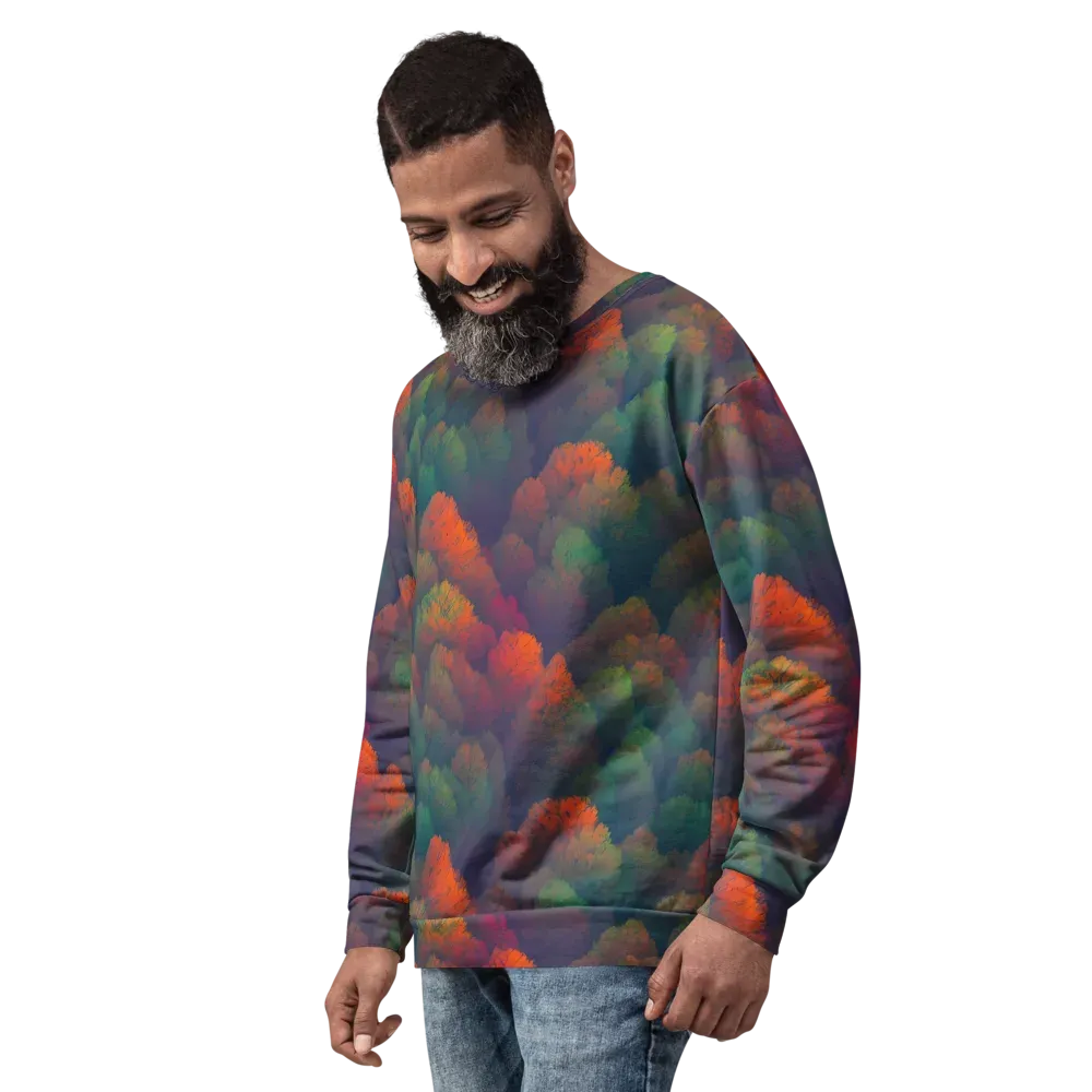 Flame-Kissed Foliage on Sweatshirt — Left Front