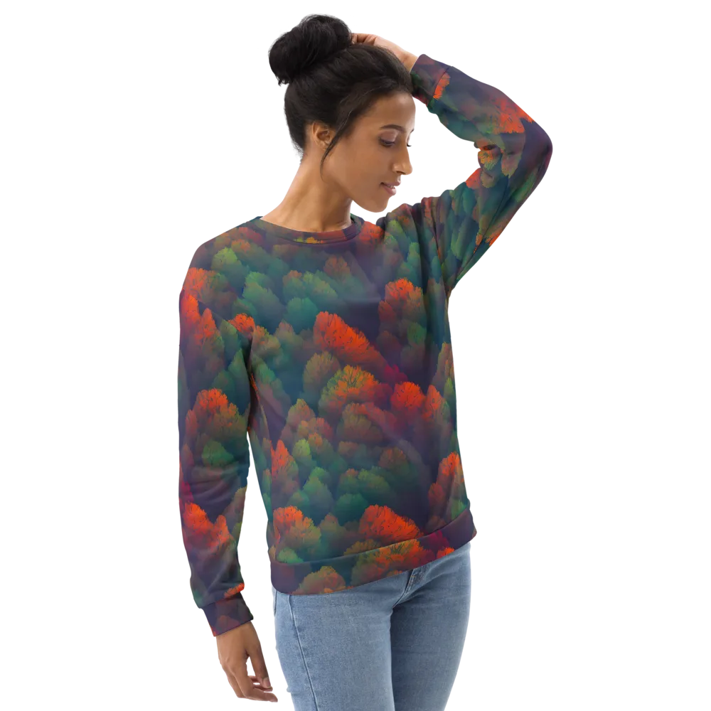 Flame-Kissed Foliage on Sweatshirt — Right Front