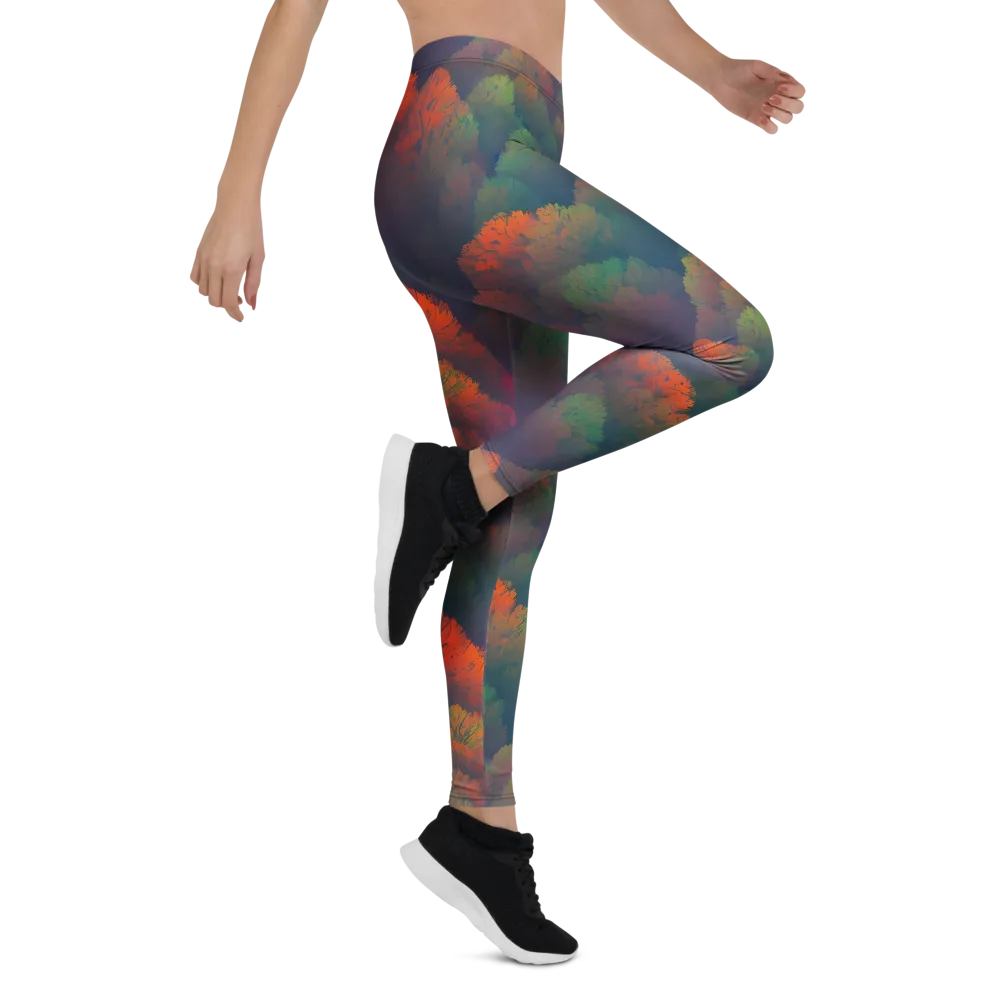 Flame-Kissed Foliage on Leggings — Right