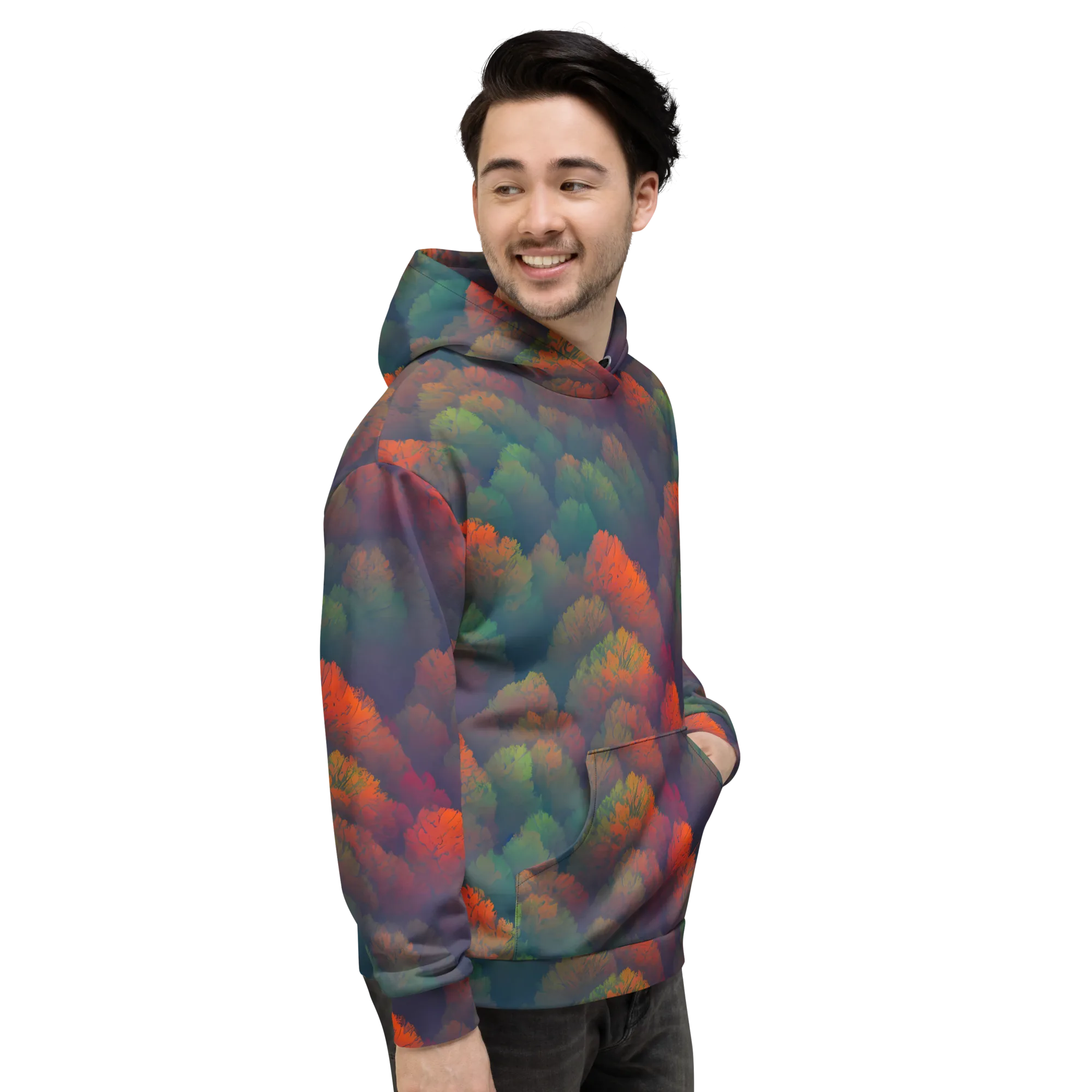 Flame-Kissed Foliage on Hoodie — Right