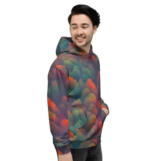 Flame-Kissed Foliage on a Hoodie