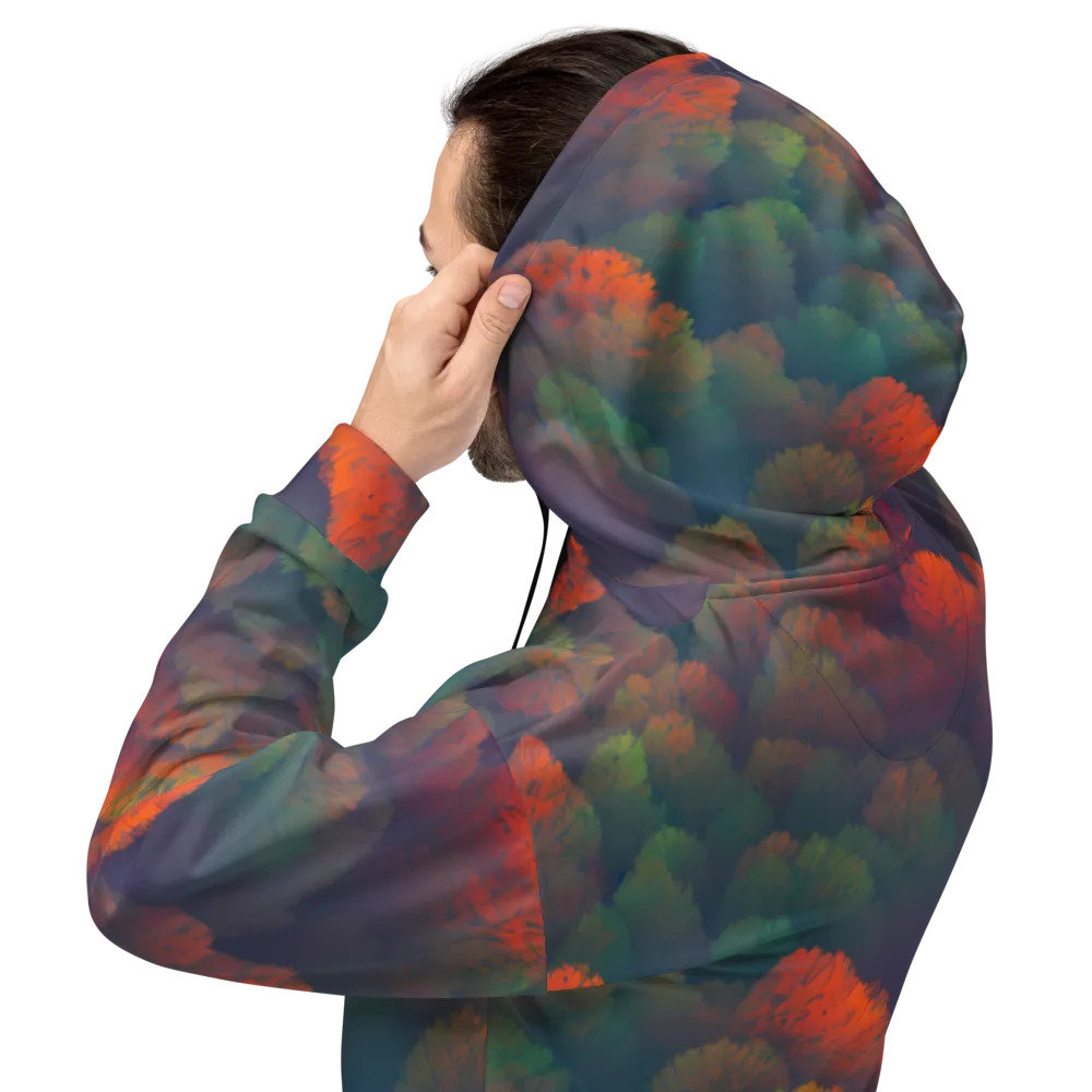 Flame-Kissed Foliage on Hoodie — Back