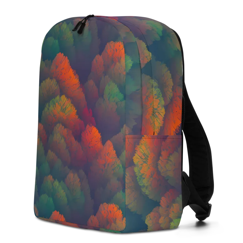 Flame-Kissed Foliage on Minimalist Backpack — Left