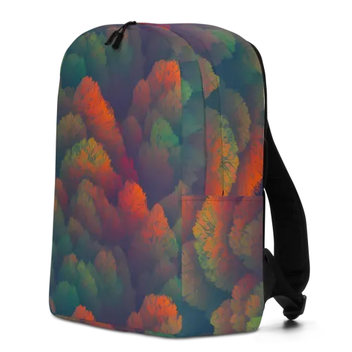 Flame-Kissed Foliage on a Minimalist Backpack