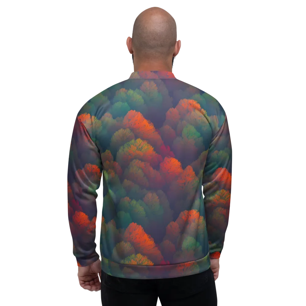 Flame-Kissed Foliage on Bomber Jacket — Back