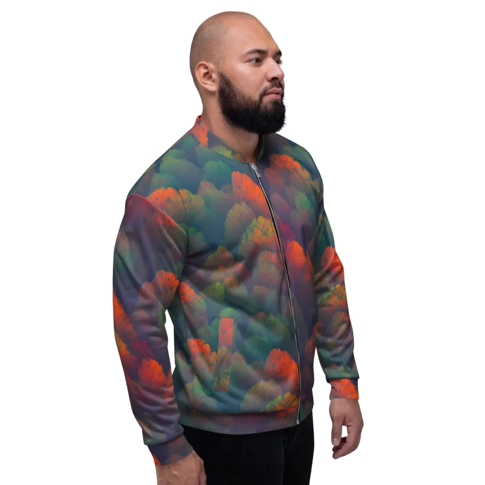 Flame-Kissed Foliage on Bomber Jacket — Right