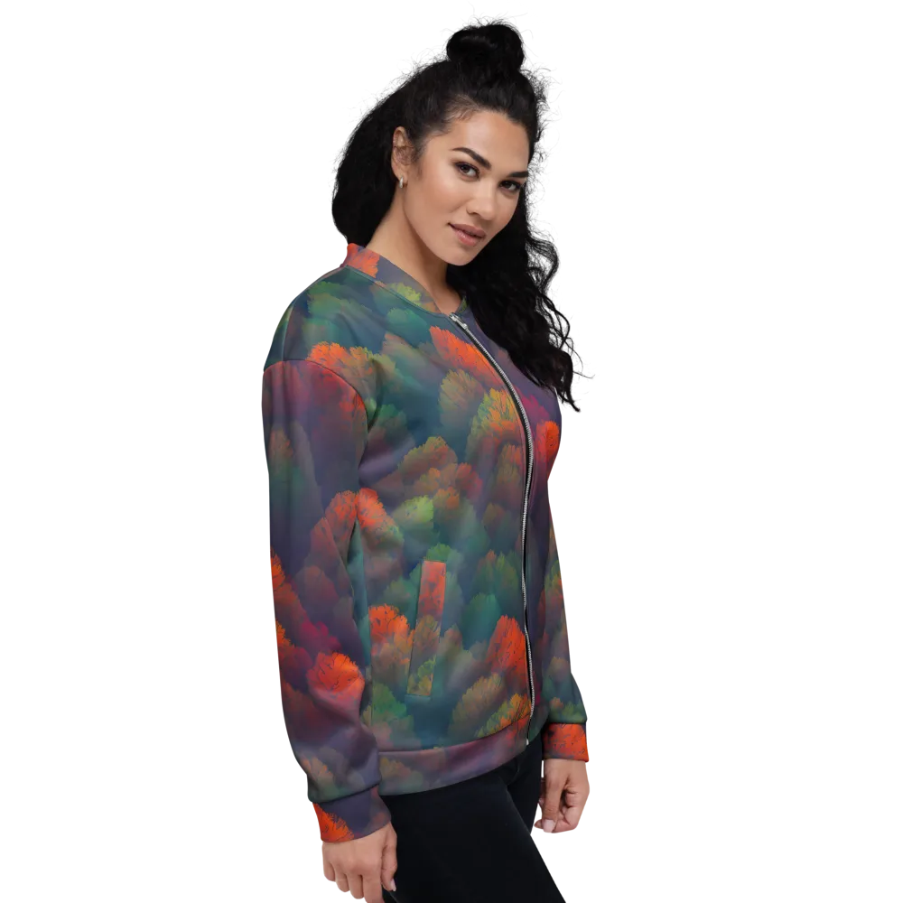 Flame-Kissed Foliage on Bomber Jacket — Right