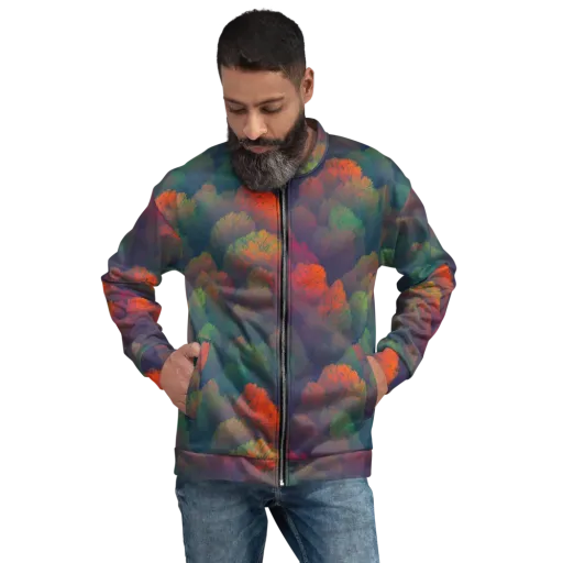 Flame-Kissed Foliage on a Bomber Jacket