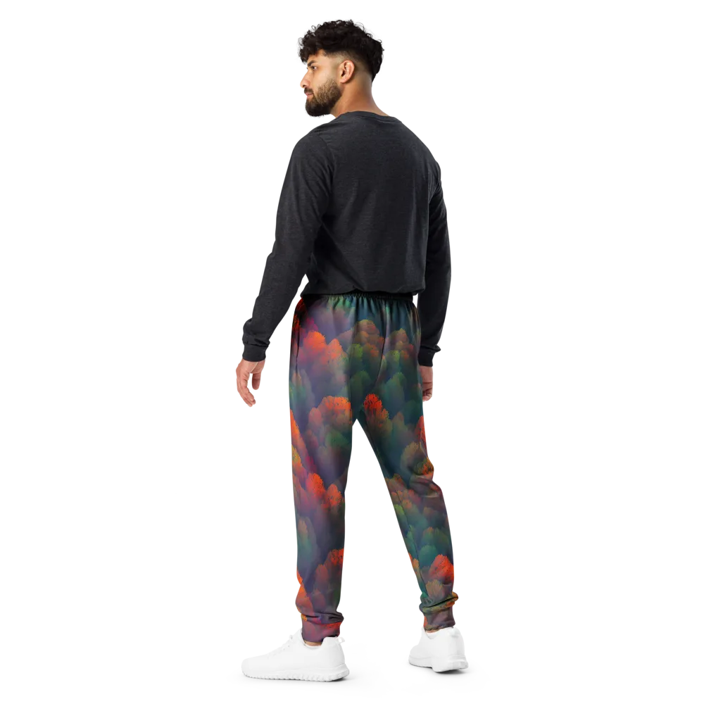 Flame-Kissed Foliage on Men's Joggers — Back