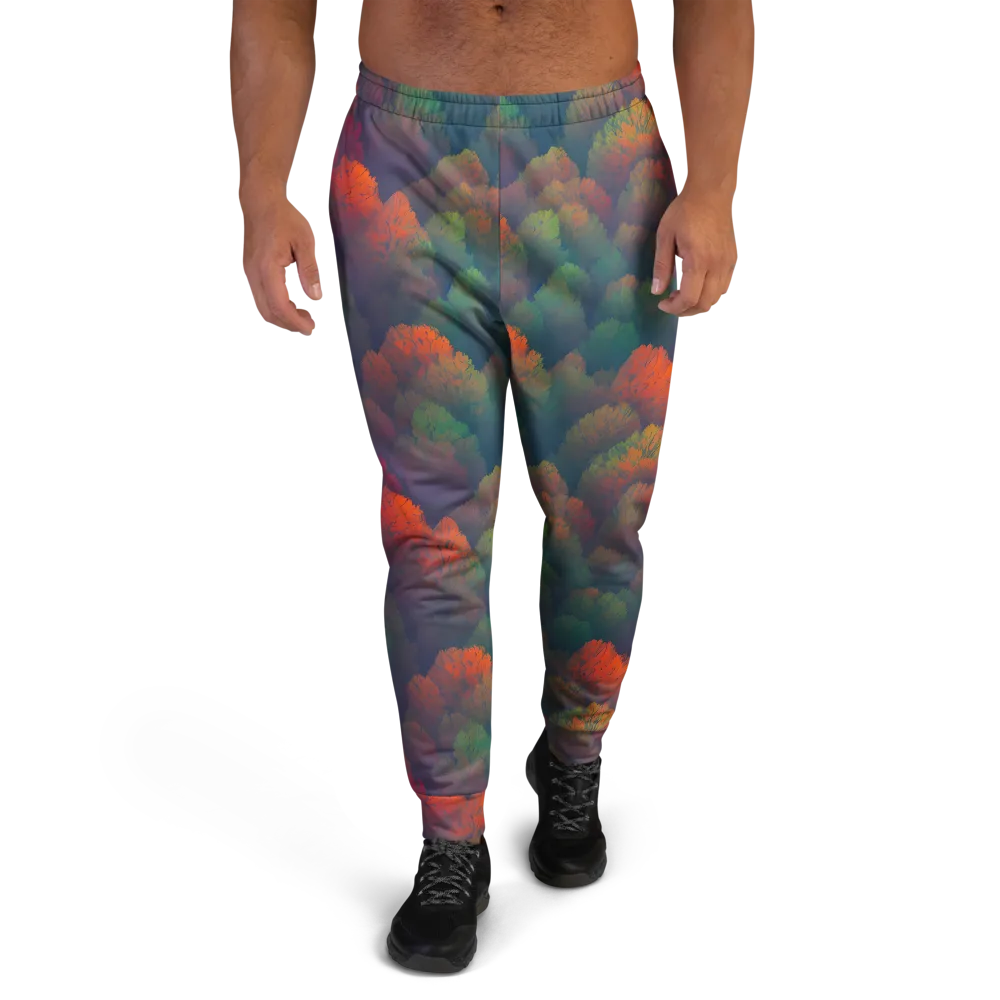 Flame-Kissed Foliage on Men's Joggers — Front