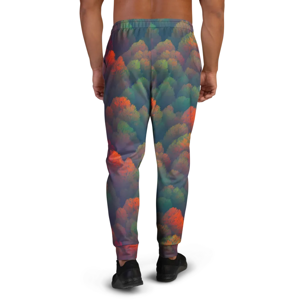 Flame-Kissed Foliage on Men's Joggers — Back