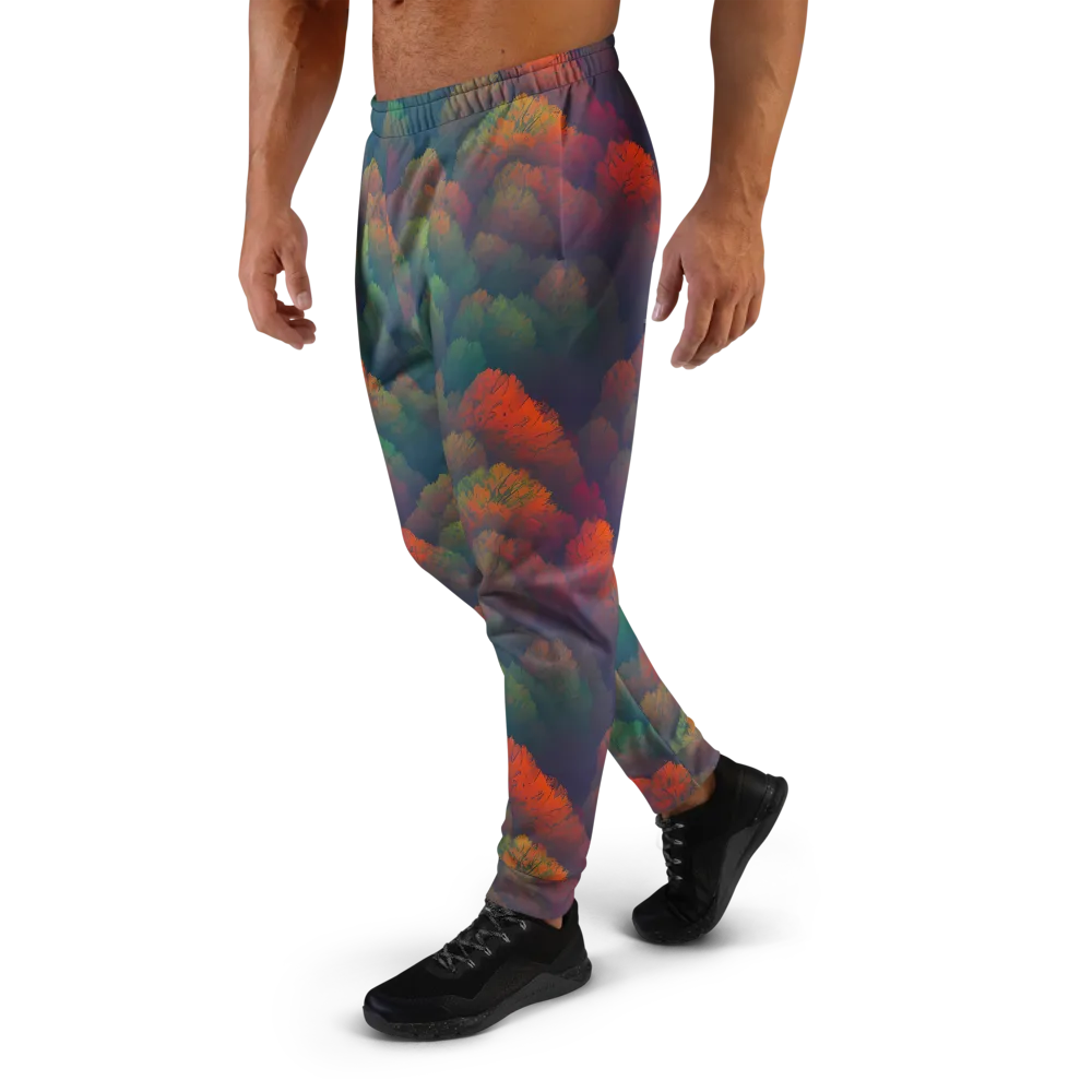 Flame-Kissed Foliage on Men's Joggers — Left