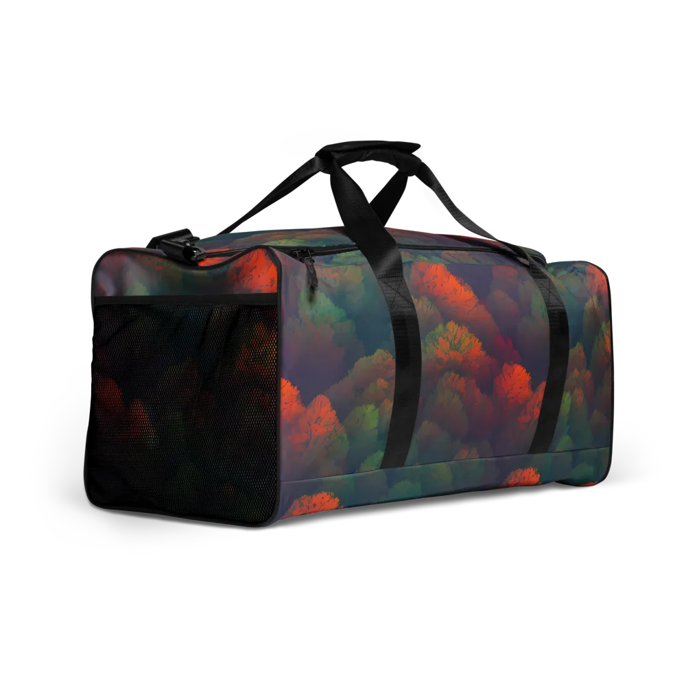 Flame-Kissed Foliage on Duffle Bag — Right Front