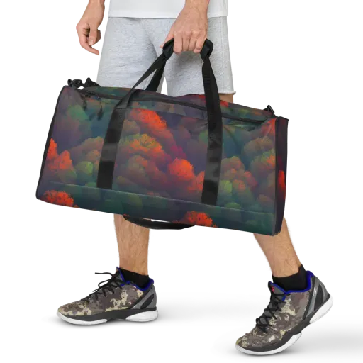 Flame-Kissed Foliage on a Duffle Bag