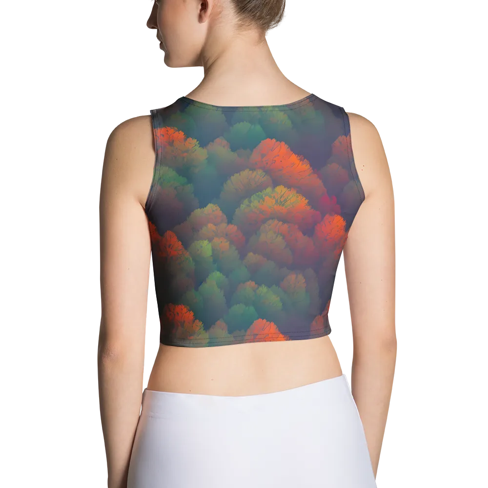Flame-Kissed Foliage on Crop Top — Back