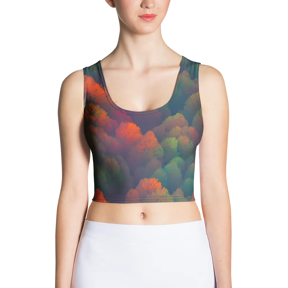 Flame-Kissed Foliage on Crop Top — Front