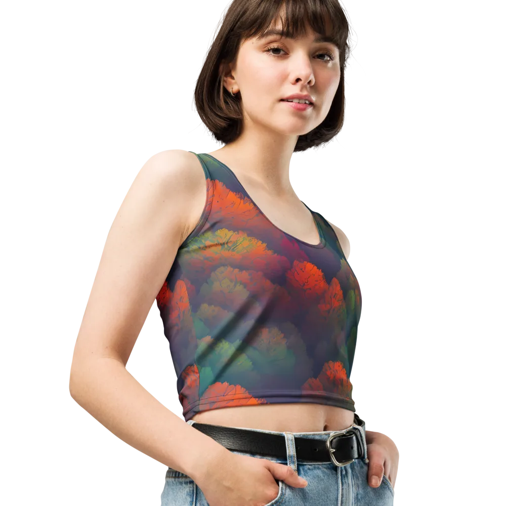 Flame-Kissed Foliage on Crop Top — Right Front
