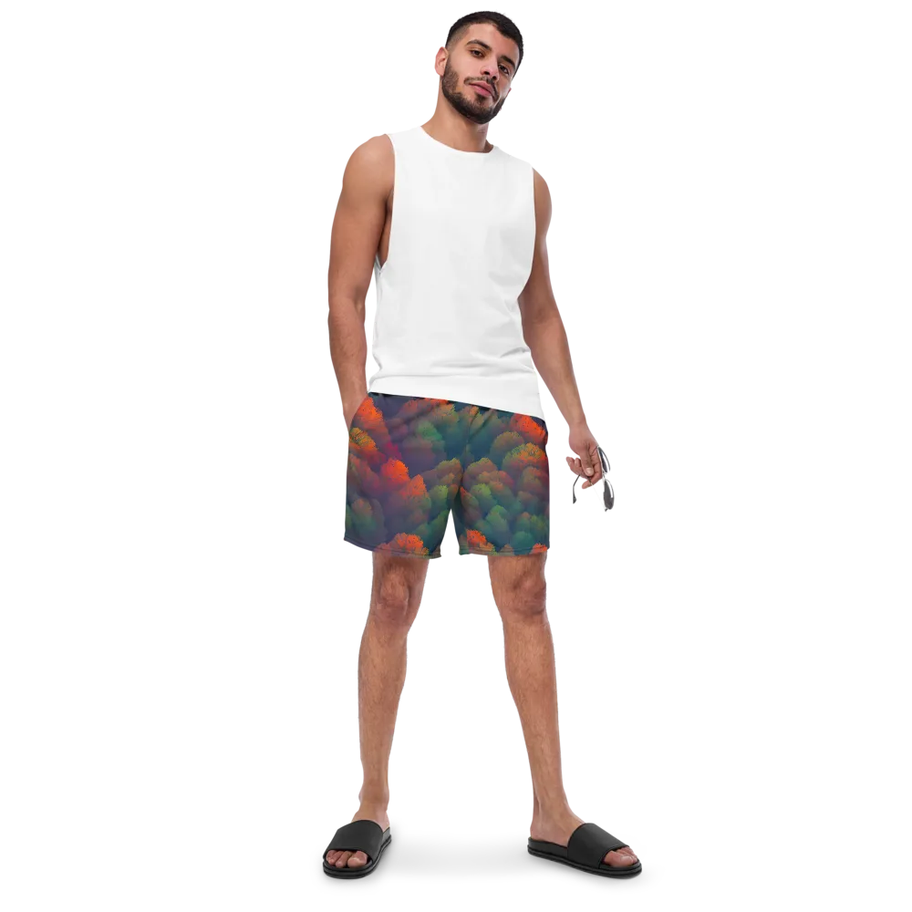 Flame-Kissed Foliage on Swim Trunks — Front