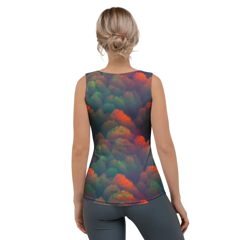 Flame-Kissed Foliage on Women's Tank Top — Back