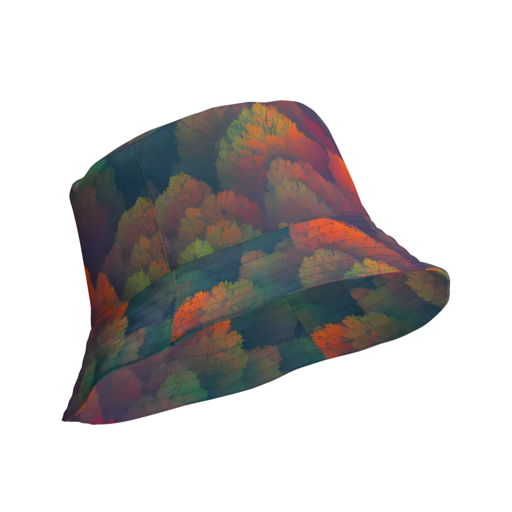 Flame-Kissed Foliage on Reversible Bucket Hat — Product details Outside