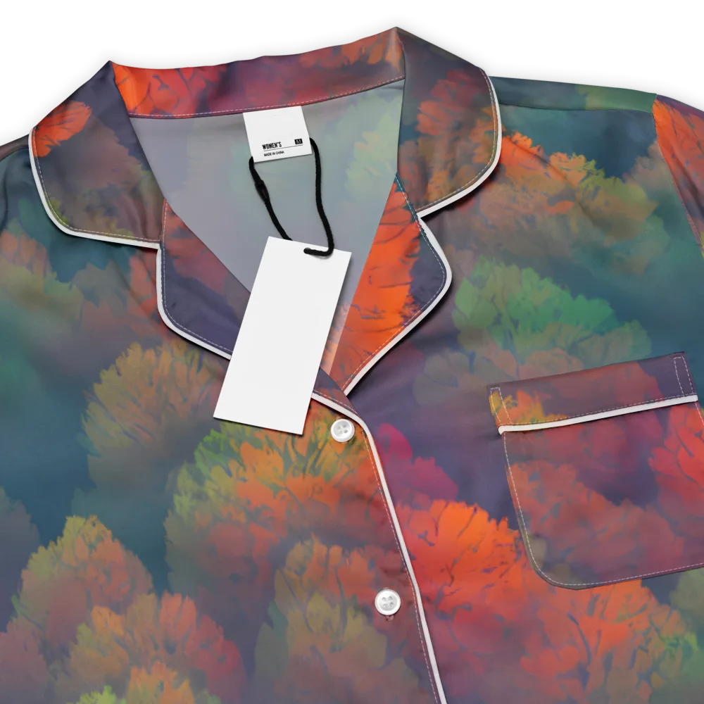 Flame-Kissed Foliage on Women's Short Sleeve Pajama Top — Product details