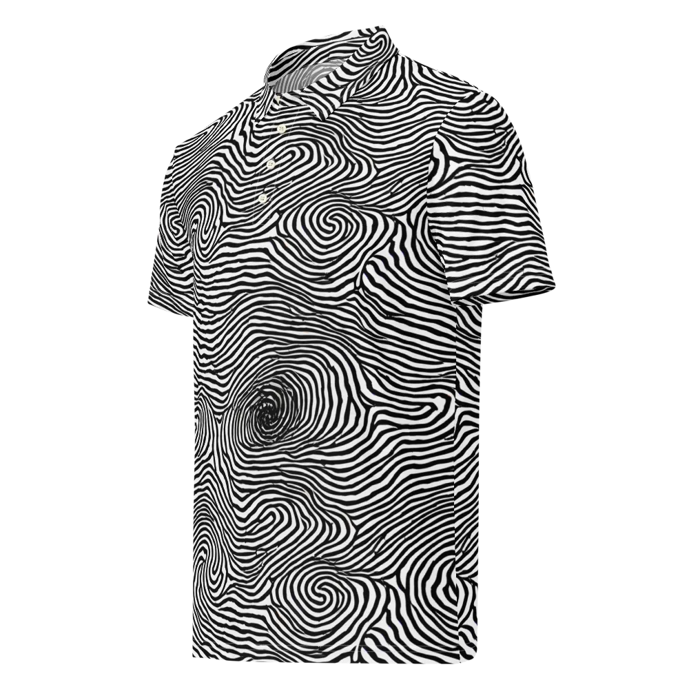 Black And White Rhapsody on Men's Slim Fit Polo Shirt — Left Front