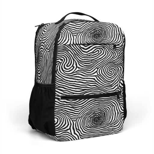Black And White Rhapsody on a Utility Backpack