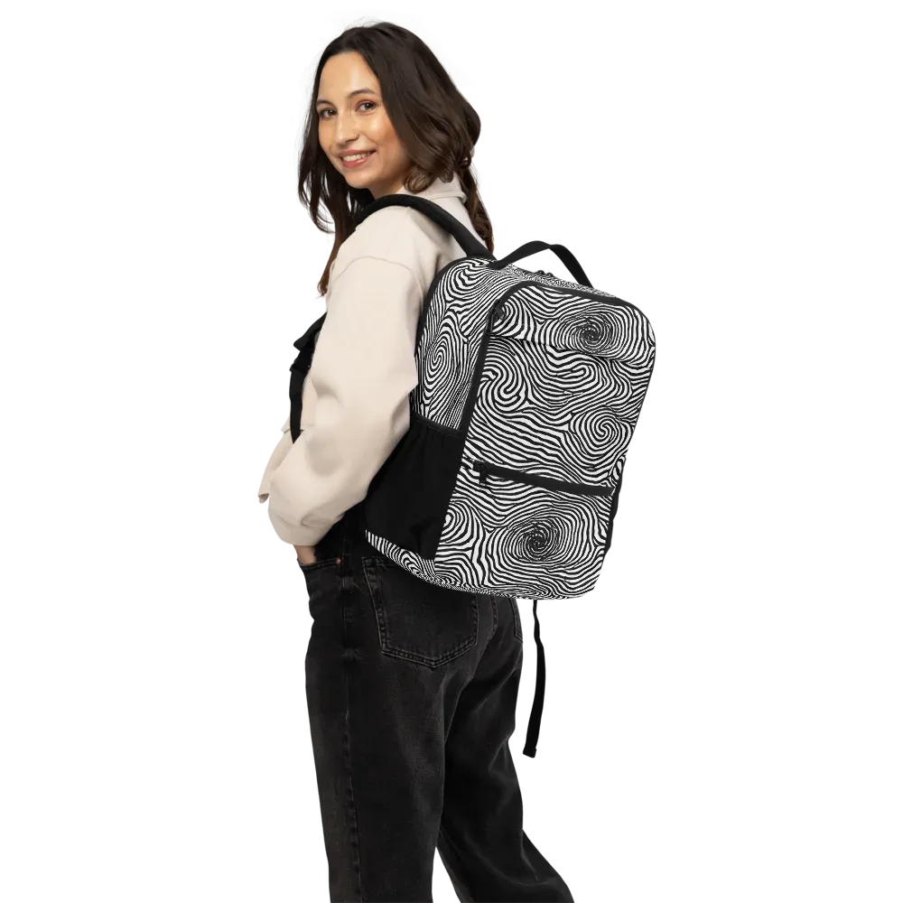 Black And White Rhapsody on Utility Backpack — Back