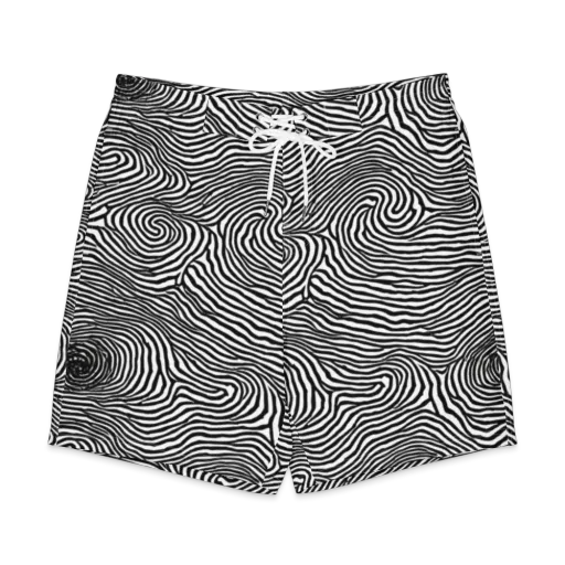 Black And White Rhapsody on a Men's Board Shorts