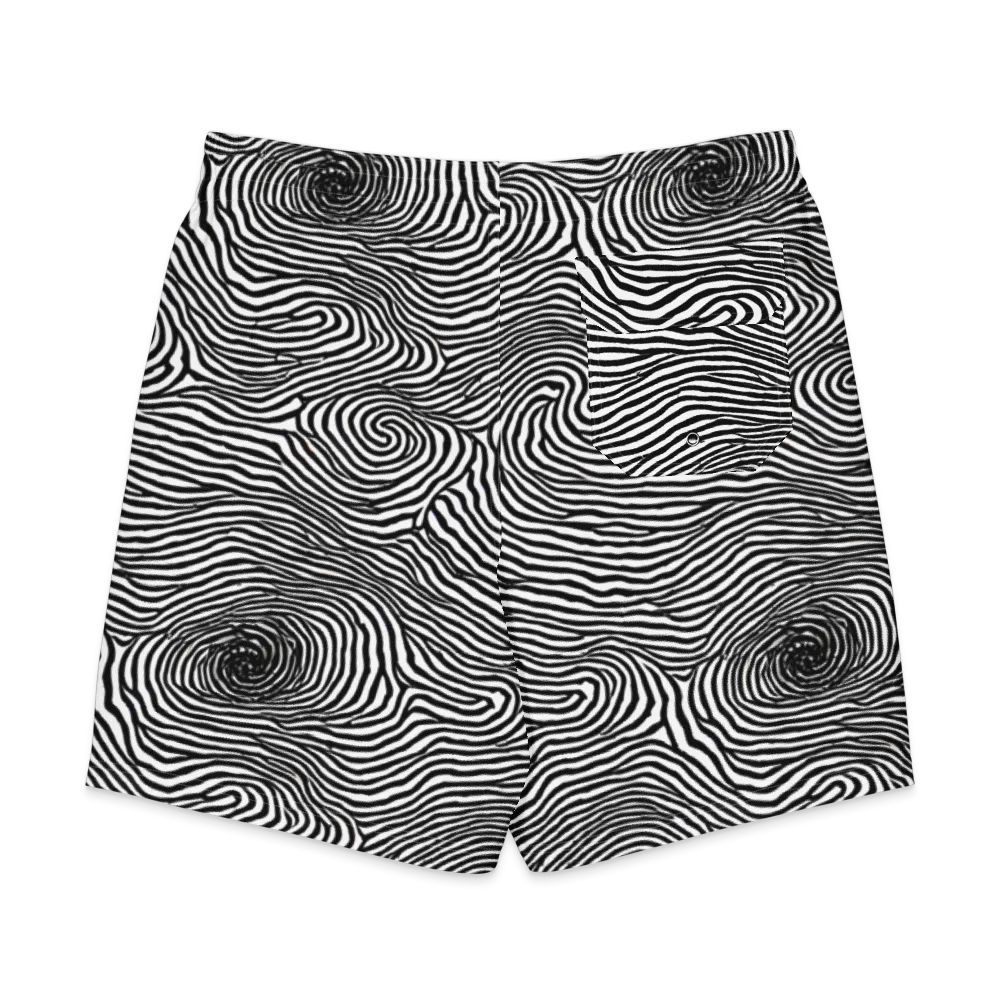 Black And White Rhapsody on Men's Board Shorts — Back