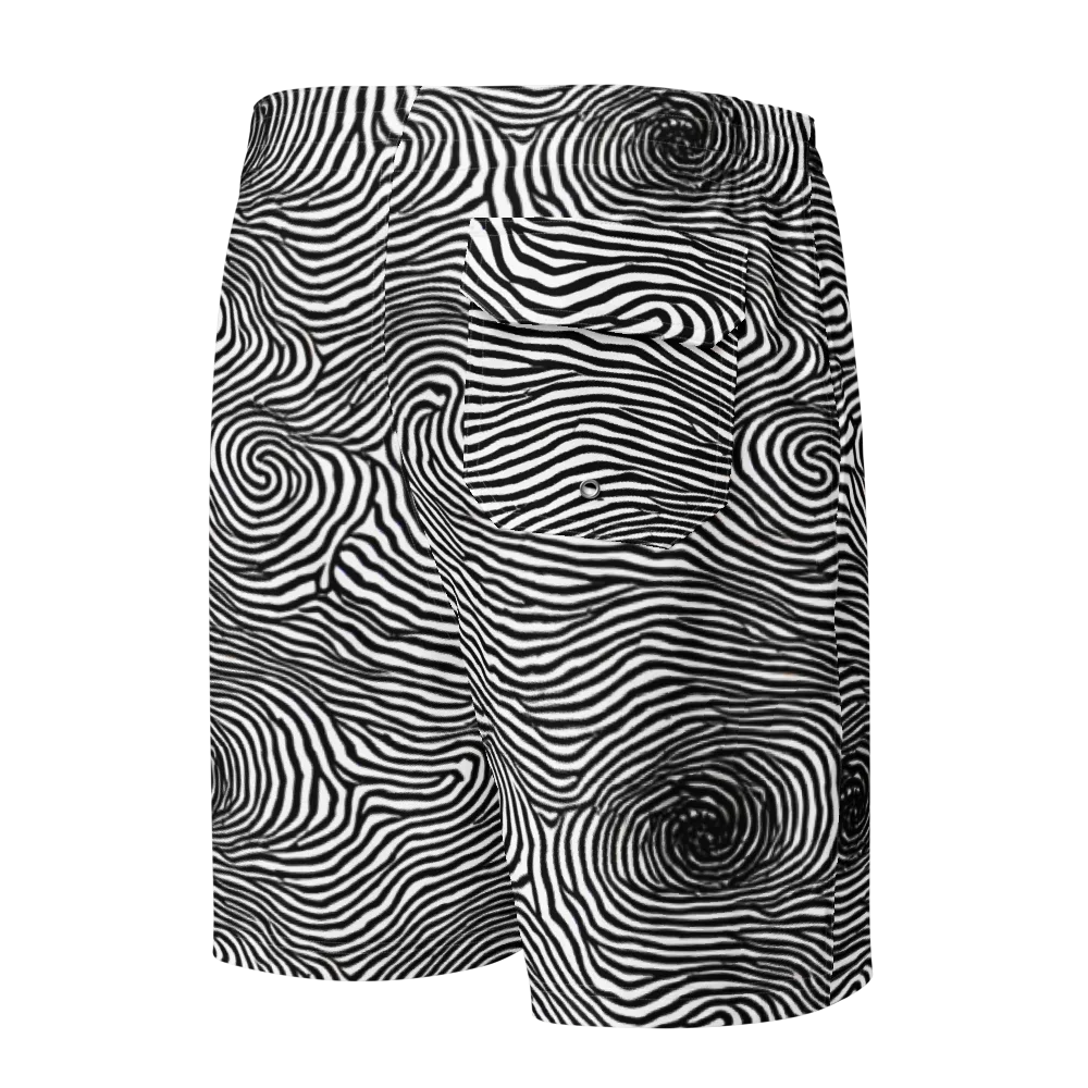 Black And White Rhapsody on Men's Board Shorts — Back