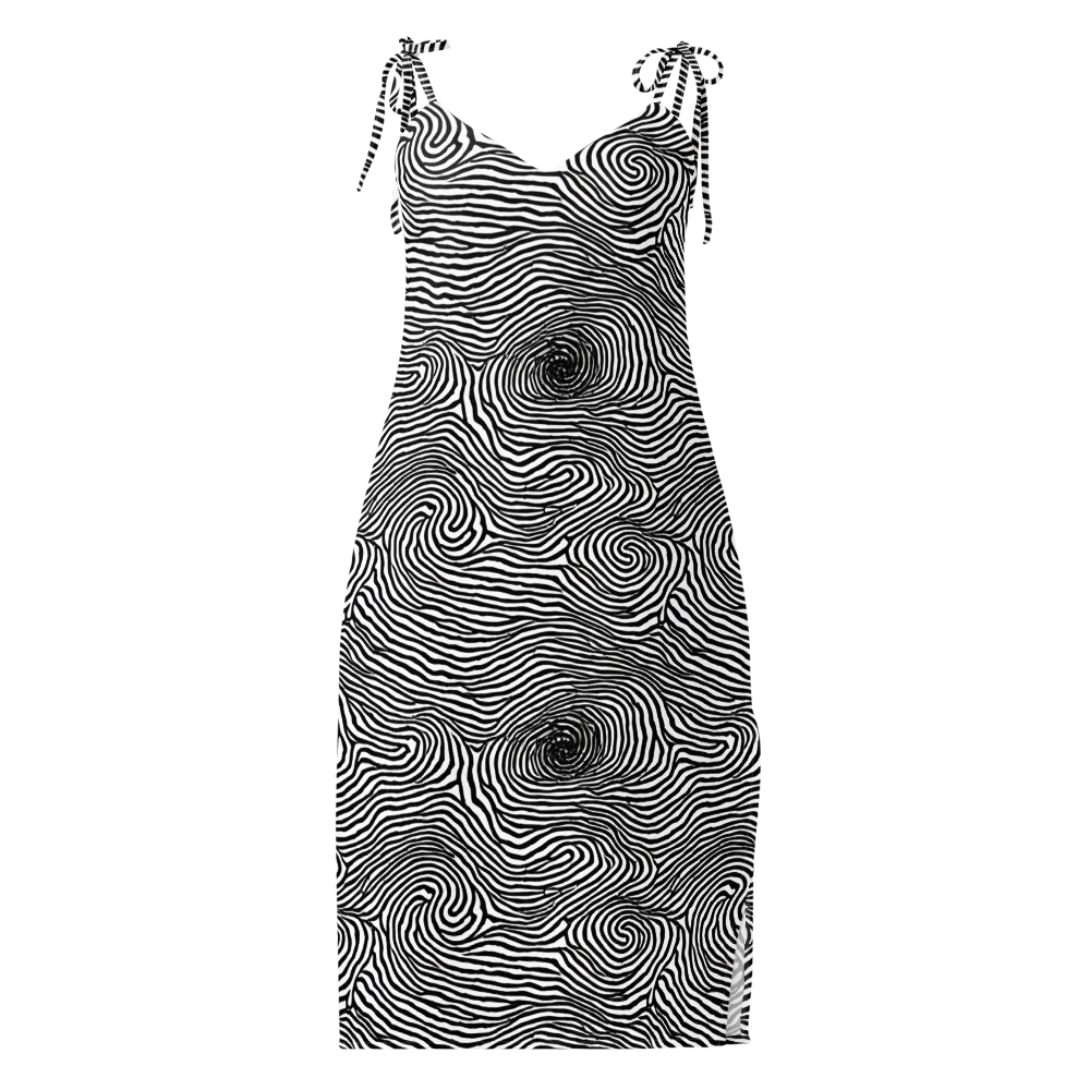Black And White Rhapsody on Slip Dress — Front
