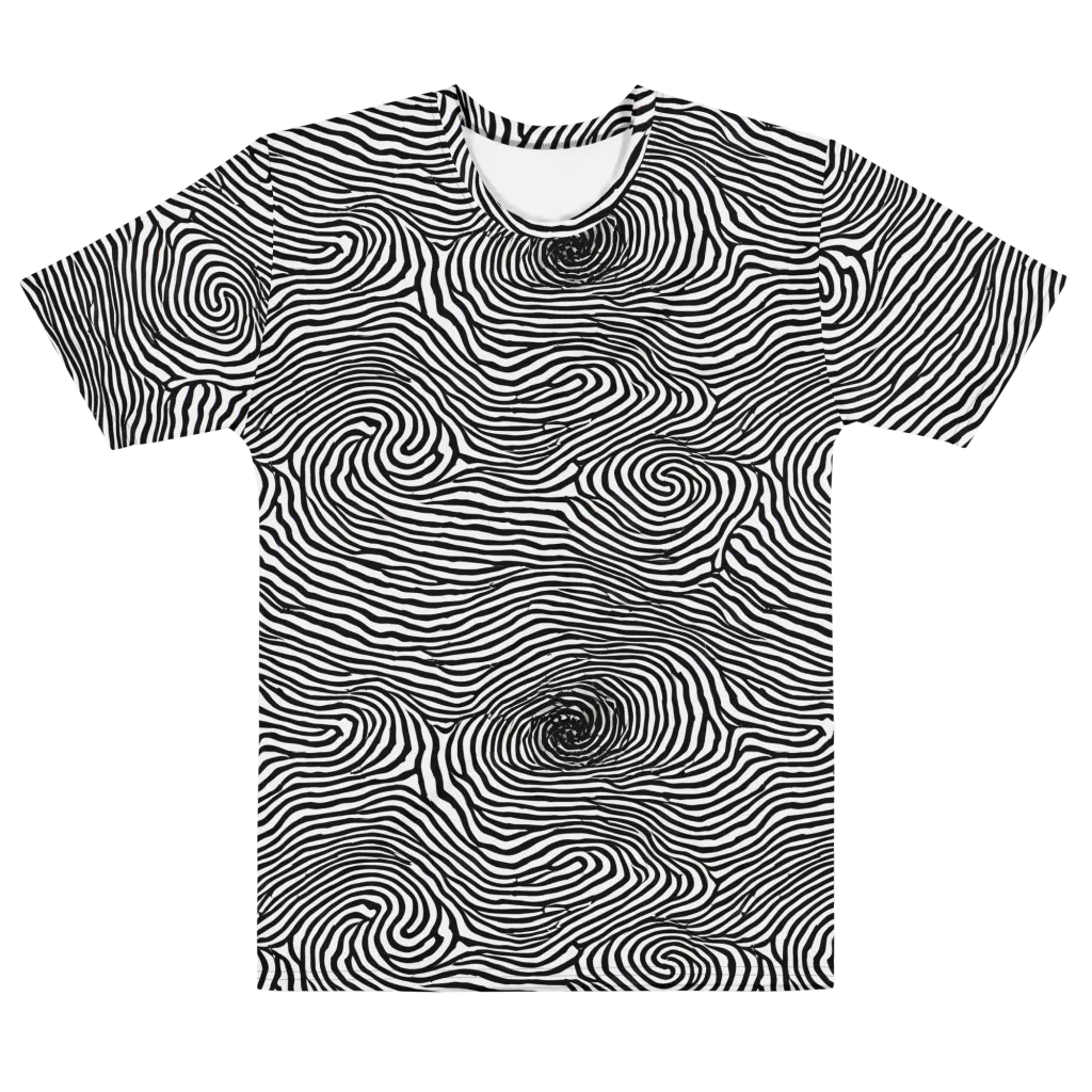 Black And White Rhapsody on Men's Cotton Crew Neck T-Shirt — Front